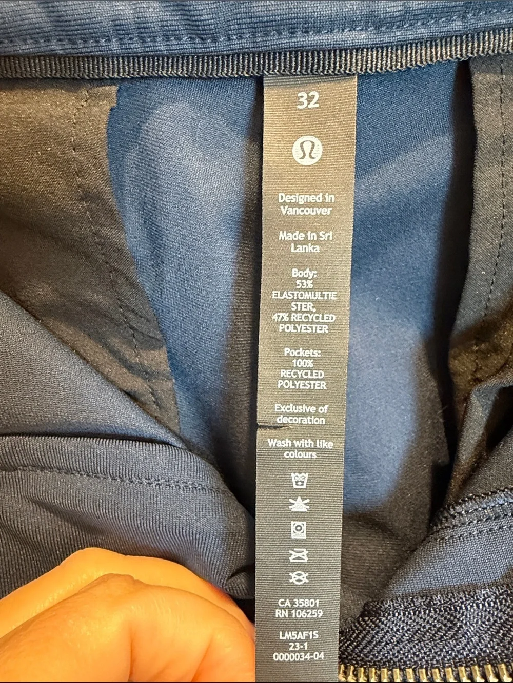 Lululemon ABC Classic Fit Trouser True Blue Size 32